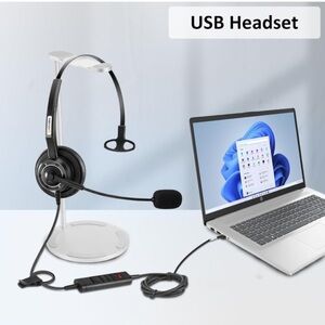 Arama USB Headset with Microphone Noise-Cancelling, nwt box never opened
